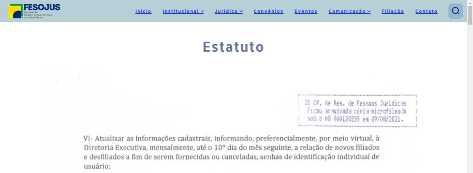 No momento, você está visualizando Confira o Novo Estatuto da Fesojus-BR