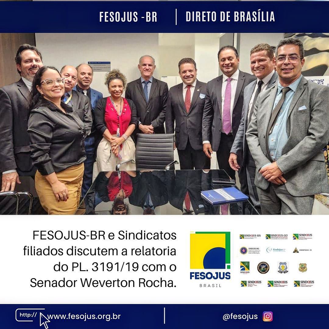 No momento, você está visualizando FESOJUS-BR e Sindicatos filiados discutem a relatoria do PL. 3191/19 com o Senador Weverton Rocha (PDT – MA)